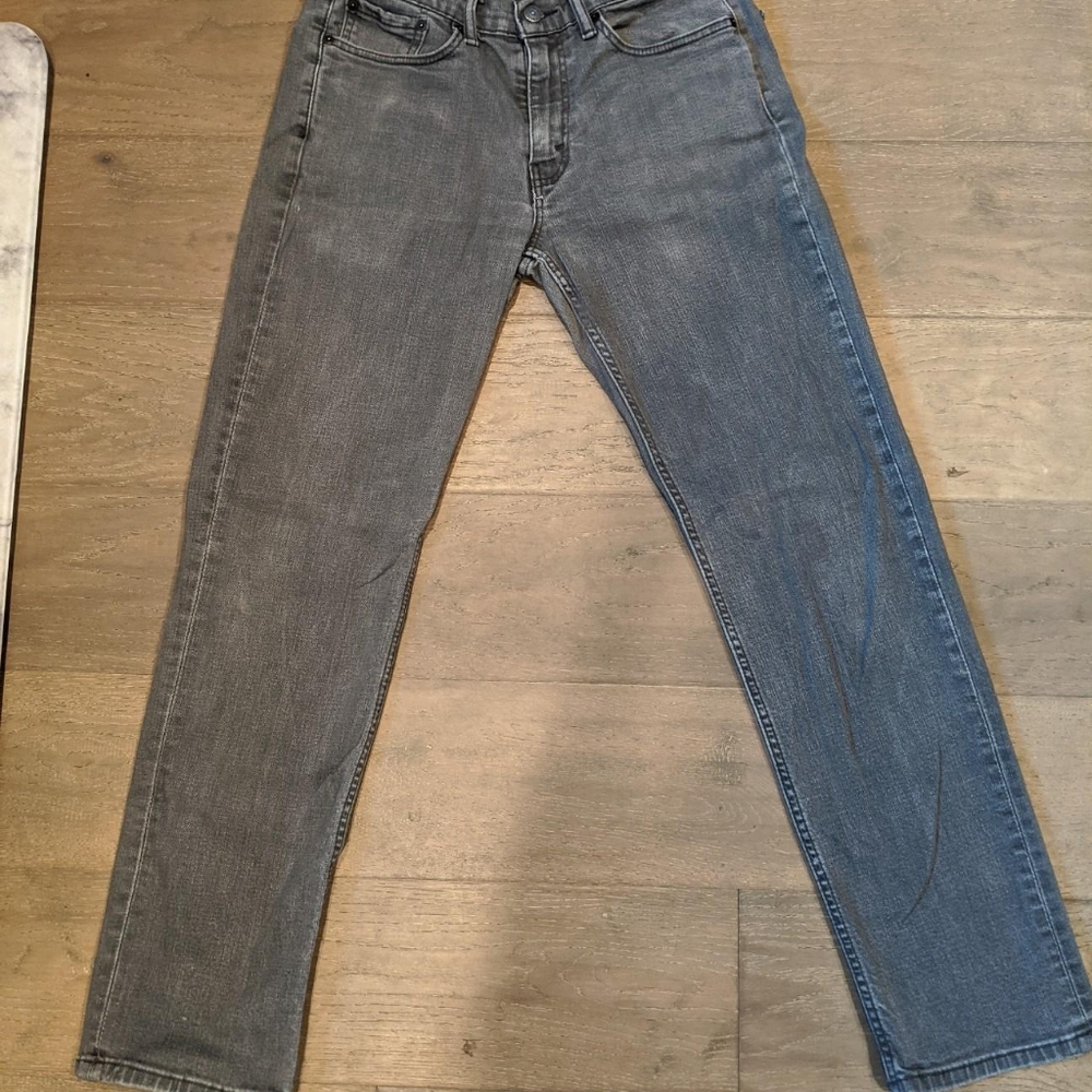 Levi's men's 514 grey black denim